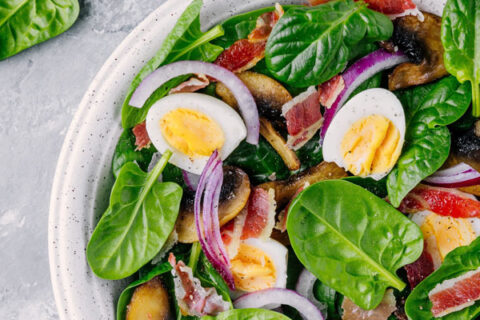 bacon mushroom spinach salad